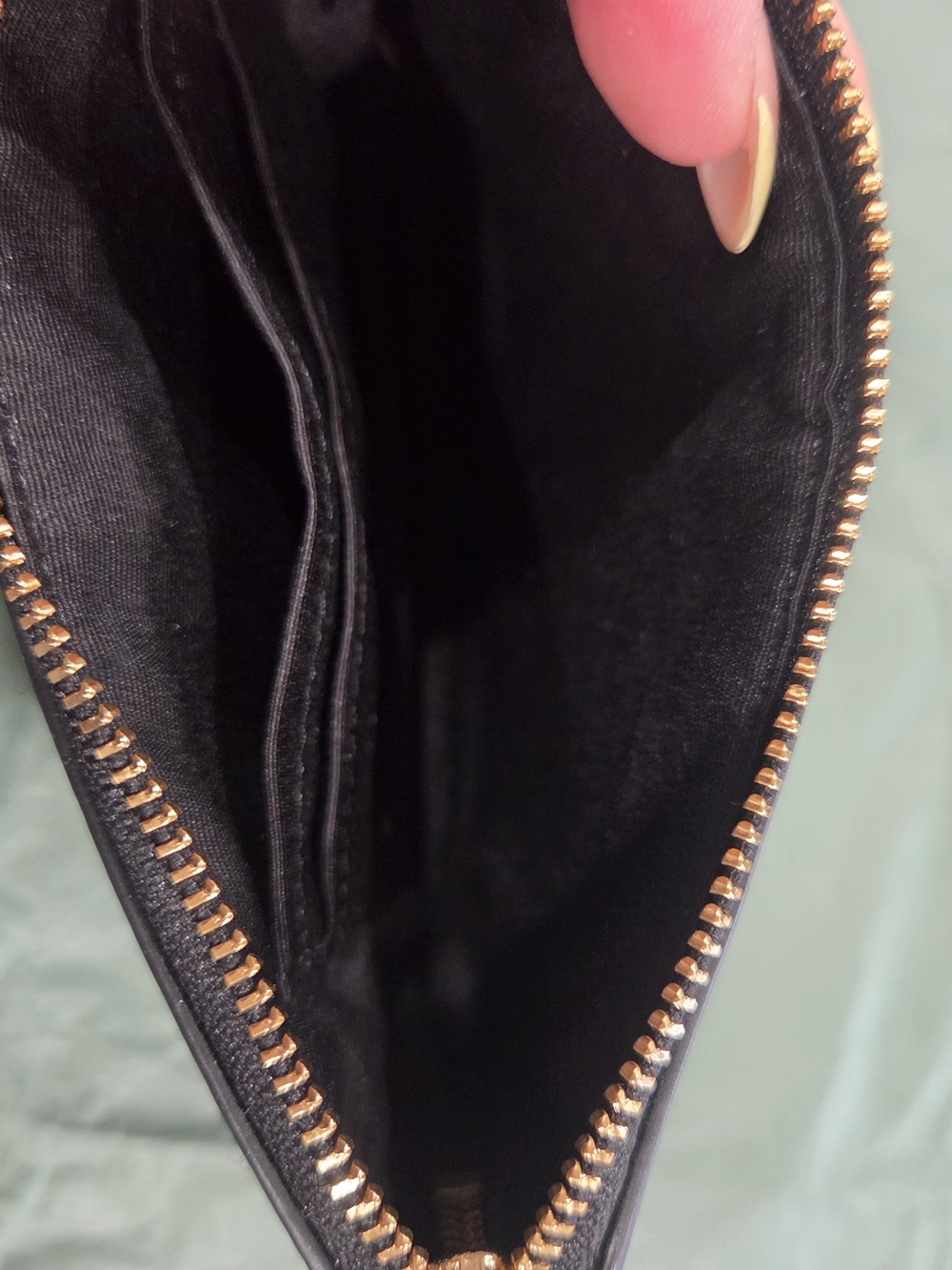 Coach Black Patent Leather Wristlet with Gold Logo - Picture 7 of 9